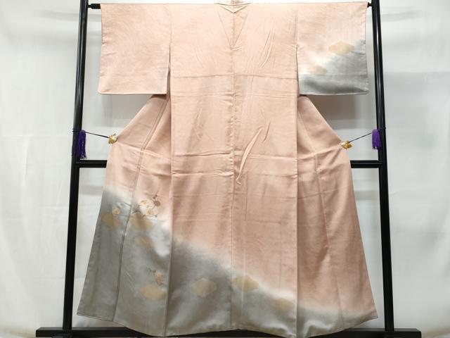 平和屋着物■訪問着 刺繍 枝梅文 暈し染め 正絹 逸品 CABE6363fb