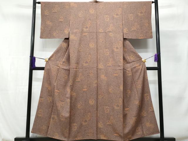 平和屋着物■上質な小紋 仕覆花文 正絹 逸品 CABE6370fb