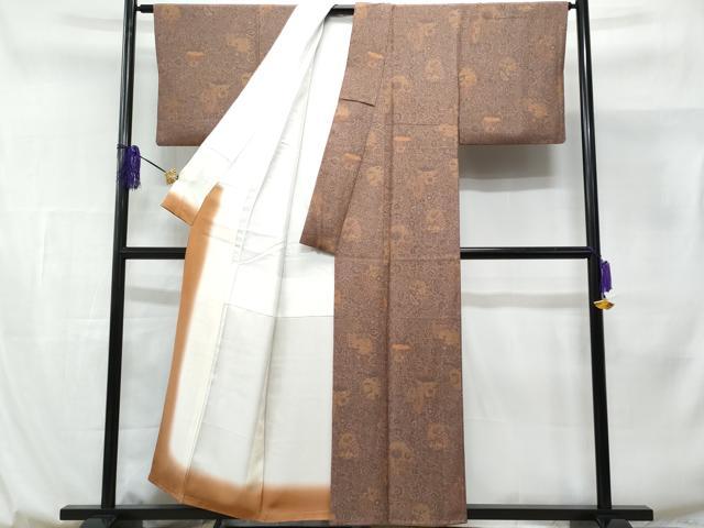 平和屋着物■上質な小紋 仕覆花文 正絹 逸品 CABE6370fb