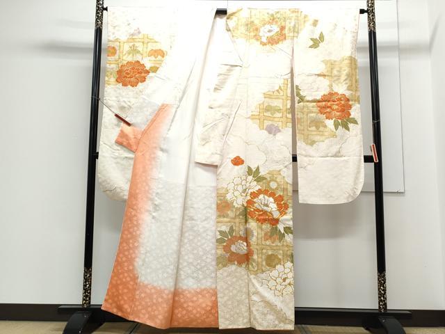 平和屋着物■豪華振袖 駒刺繍 天井草花文 金彩 正絹 逸品 CABE6649th