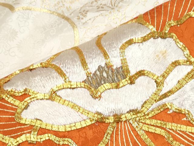 平和屋着物■豪華振袖 駒刺繍 天井草花文 金彩 正絹 逸品 CABE6649th