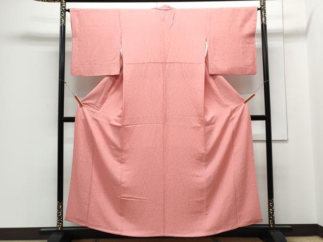 平和屋着物■上質な色無地 四季草姿 堅牢染 薄紅色 反端付き 正絹 逸品 CABE6659th