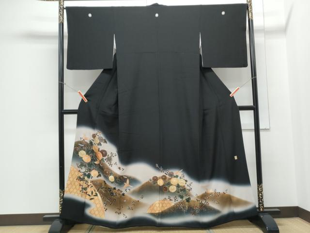 平和屋着物■豪華黒留袖 作家物 飛鳥花文 金銀彩 正絹 逸品 CABE6706th