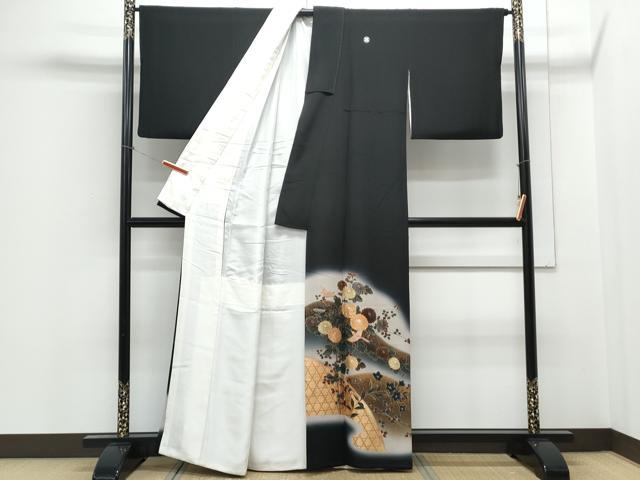 平和屋着物■豪華黒留袖 作家物 飛鳥花文 金銀彩 正絹 逸品 CABE6706th