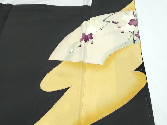 平和屋着物■豪華黒留袖 駒刺繍 地紙鴛鴦花文 金彩 正絹 逸品 CABE6709th