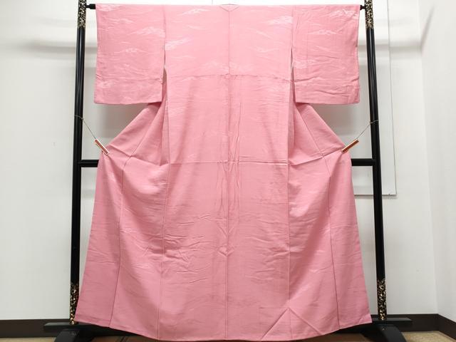 平和屋着物■上質な色無地 立波地紋 薄紅色 正絹 逸品 CABE6730th