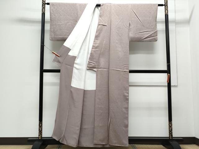 平和屋着物■上質な色無地 梅鼠色 正絹 逸品 CABE6731th
