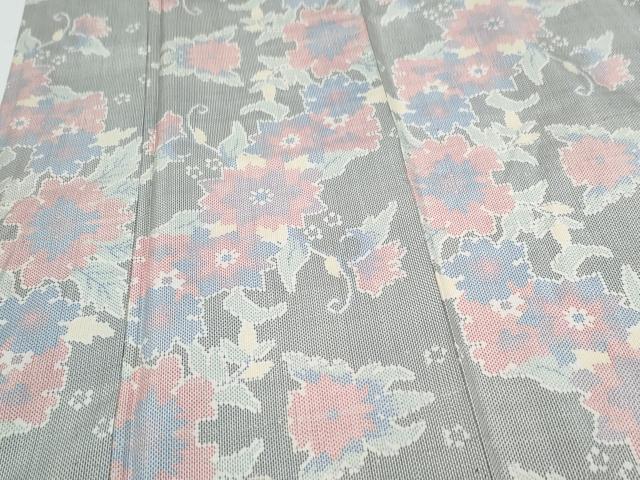 平和屋着物■本場大島紬 白大島 7マルキ 花唐草文 正絹 逸品 CABE6734th