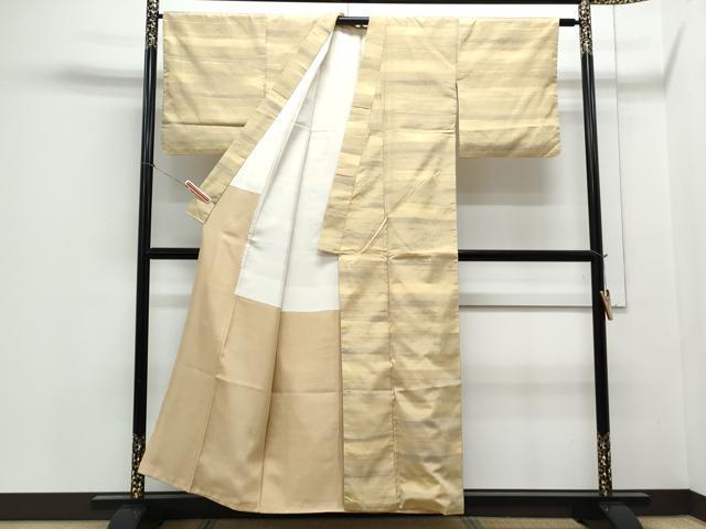 平和屋着物■上質な紬 横段文 正絹 逸品 CABE6736th