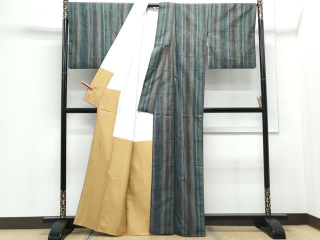 平和屋着物■上質な小紋 紬地 縞 正絹 逸品 CABE6748th