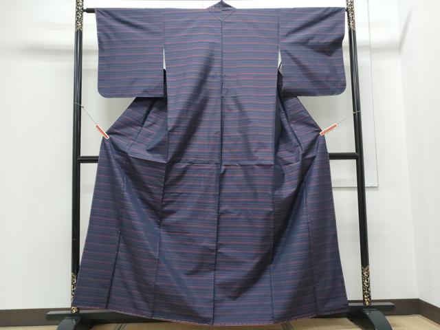 平和屋着物■本場縞大島紬 横段文 正絹 逸品 CABE6751th