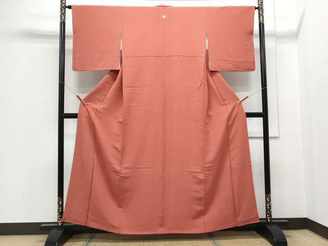 平和屋着物■上質な色無地 浅緋 正絹 逸品 CABE6753th