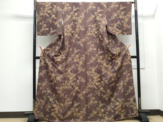 平和屋着物■上質な小紋 更紗花文 金彩 正絹 逸品 CABE6765th