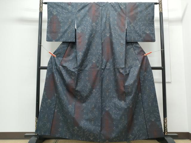 平和屋着物■本場大島紬 7マルキ 吉祥花文 正絹 逸品 CABE6788th