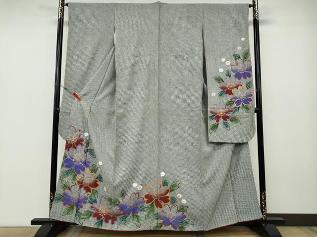 平和屋着物●豪華振袖 総絞り 舞花文 金彩 正絹 逸品 CABE6803ut
