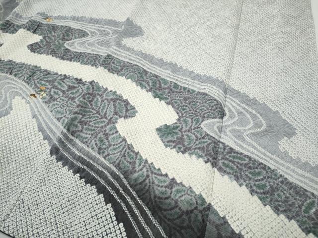 平和屋着物●訪問着 刺繍 絞り 道長花文 金糸 正絹 逸品 未使用 CABE6809ut