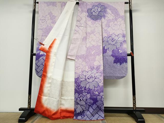 平和屋着物●豪華振袖 総絞り 檜垣舞花文 暈し染め 正絹 逸品 CABE6811ut