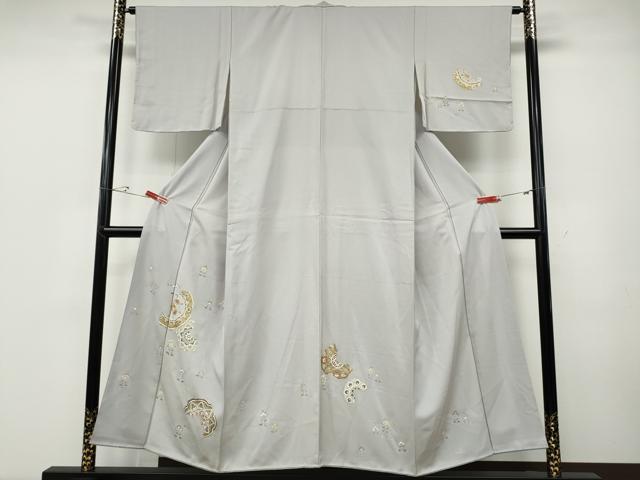 平和屋着物●訪問着 駒刺繍 絵皿花文 金彩 正絹 逸品 未使用 CABE6813ut
