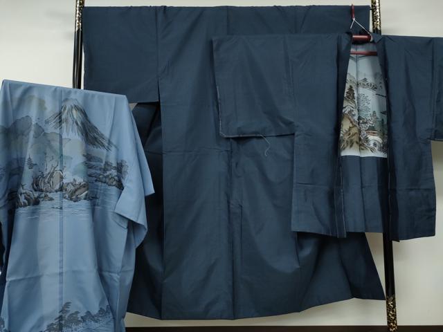 平和屋着物●男性 本場大島紬 アンサンブル 長襦袢セット 80亀甲 総詰め 正絹 逸品 CABE6854ut