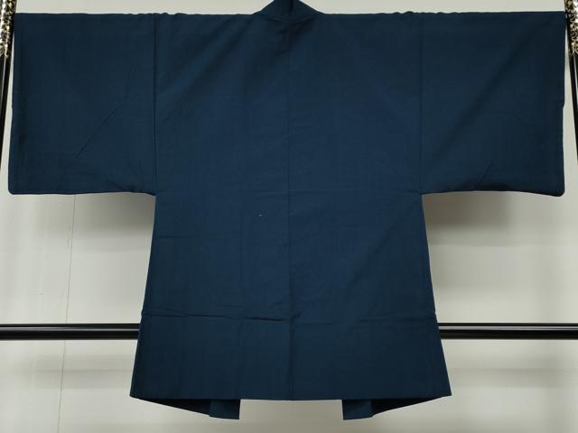 平和屋着物●男性 紬 アンサンブル 留紺色 正絹 逸品 CABE6858ut