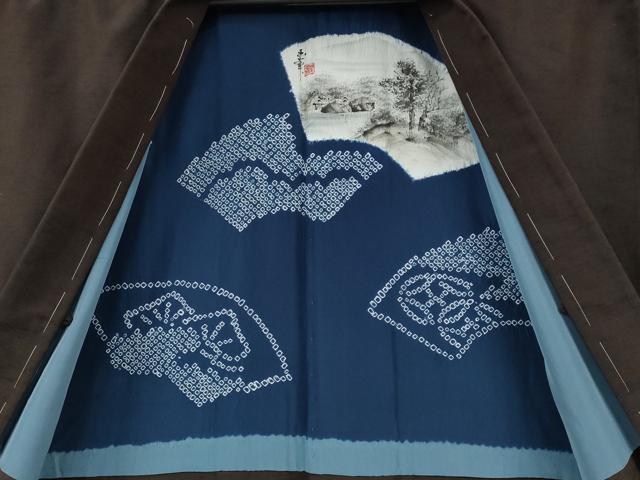 平和屋着物●男性 紬 アンサンブル 赤墨色 正絹 逸品 未使用 CABE6863ut