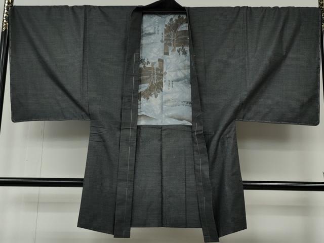 平和屋着物●男性 紬 アンサンブル 100亀甲 正絹 逸品 未使用 CABE6865ut