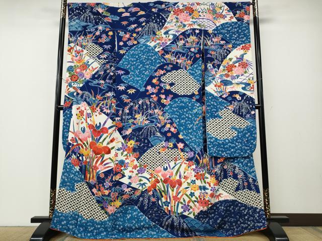 平和屋着物○豪華振袖 紅型 草花尽くし 正絹 逸品 CABE6878ut