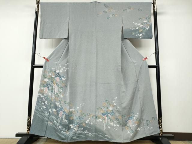 平和屋着物●訪問着　友禅　松葉花文　暈し染め　正絹　逸品　CABE6899ut 平和屋着物○訪問着 友禅 松葉花文 暈し染め 正絹 逸品 CABE6899ut
