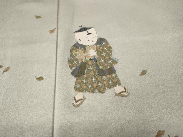 平和屋着物●訪問着 童子遊び 冊子舞葉文 暈し染め 金彩 正絹 逸品 CABE6907ut