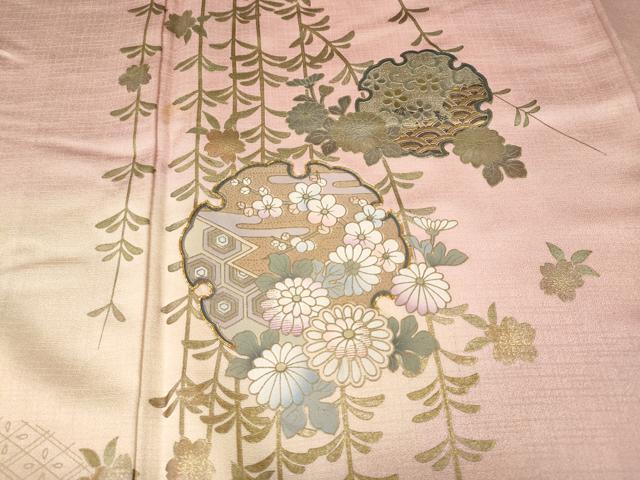 平和屋着物●訪問着 駒刺繍 雪輪花文 金彩 やまと誂製 正絹 逸品 CABE6914ut