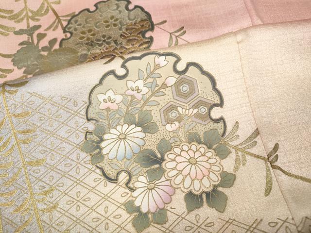 平和屋着物●訪問着 駒刺繍 雪輪花文 金彩 やまと誂製 正絹 逸品 CABE6914ut