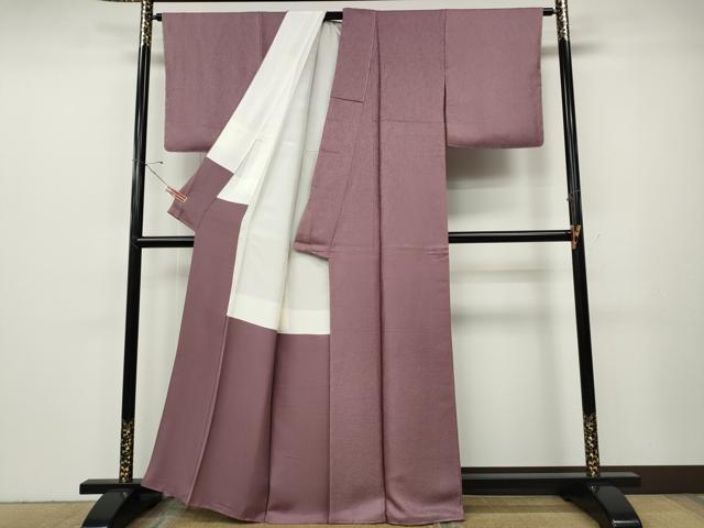 平和屋着物●上質な色無地 南天地紋 二藍色 正絹 逸品 未使用 CABE6926ut