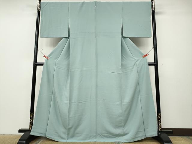 平和屋着物●上質な色無地 秘色色 正絹 逸品 CABE6929ut