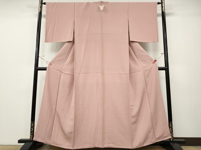 平和屋着物●上質な色無地 珊瑚色 正絹 逸品 未使用 CABE6932ut