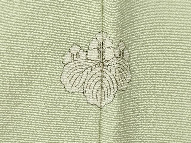 平和屋着物●上質な色無地 白緑色 正絹 逸品 CABE6942ut