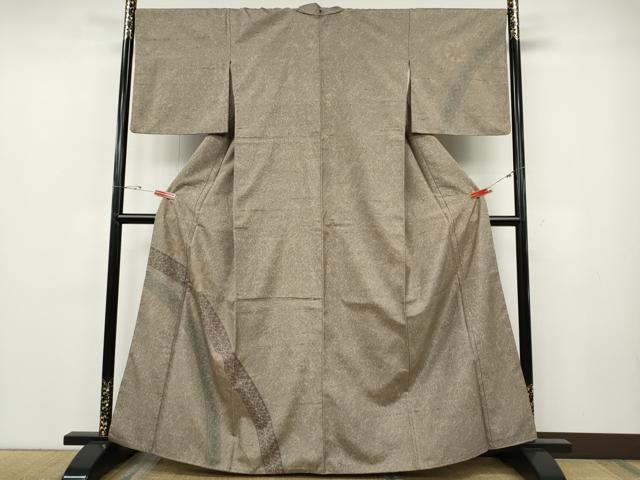 平和屋着物●訪問着　紬地　吉祥花文　正絹　逸品　CABE6988ut 平和屋着物○訪問着 紬地 吉祥花文 正絹 逸品 CABE6988ut