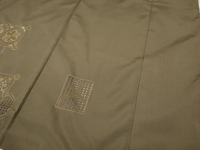 平和屋着物●中国三大刺繍 スワトウ刺繍 訪問着 本場大島紬 色紙吉祥花鳥文 ロング丈 正絹 逸品 CABE6994ut