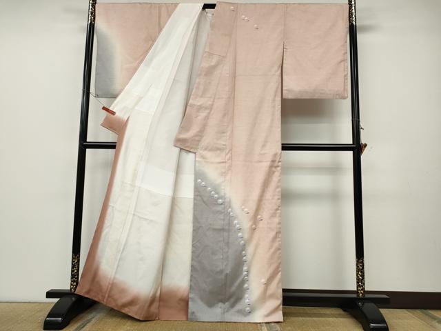 平和屋着物●五月みどりプロデュース 結城紬地 訪問着 手描き 真珠 正絹 逸品 CABE7012ut