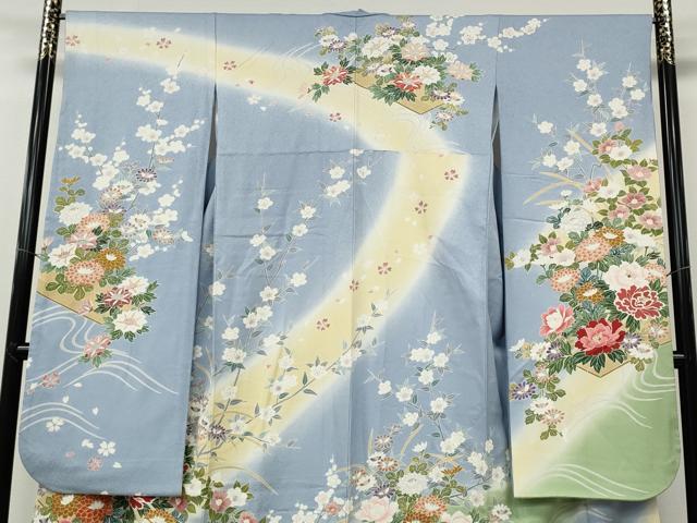 平和屋着物●豪華振袖 花筏 暈し染め 正絹 逸品 CABE7013ut
