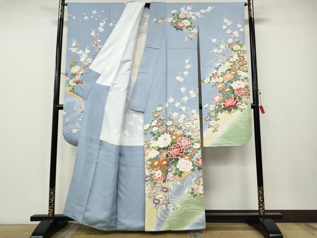 平和屋着物●豪華振袖 花筏 暈し染め 正絹 逸品 CABE7013ut