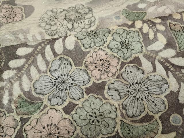 平和屋着物●訪問着 辻が花 絞り 暈し染め 金通し地 正絹 逸品 CABE7065ut