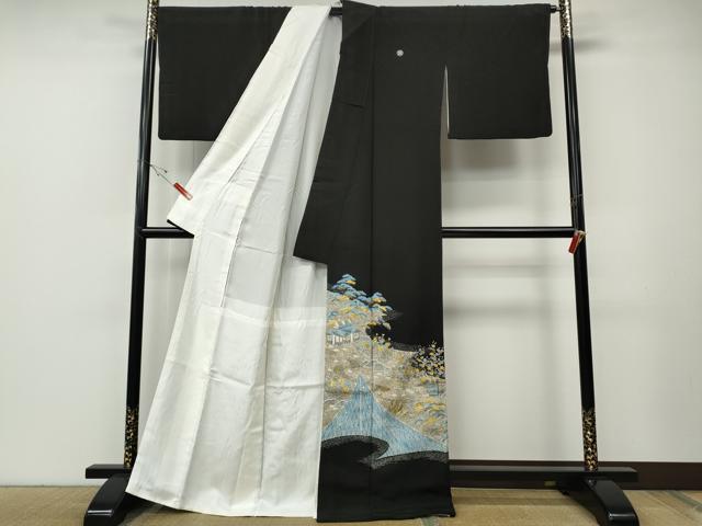 平和屋着物●豪華黒留袖 駒刺繍 御所解花文 金彩 西武百貨店扱い 正絹 逸品 CABE7083ut