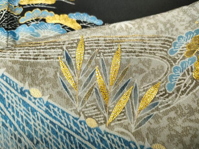 平和屋着物●豪華黒留袖 駒刺繍 御所解花文 金彩 西武百貨店扱い 正絹 逸品 CABE7083ut