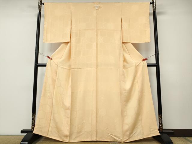 平和屋着物●上質な色無地 亀甲宝尽くし花地紋 雄黄色 正絹 逸品 未使用 CABE7093ut