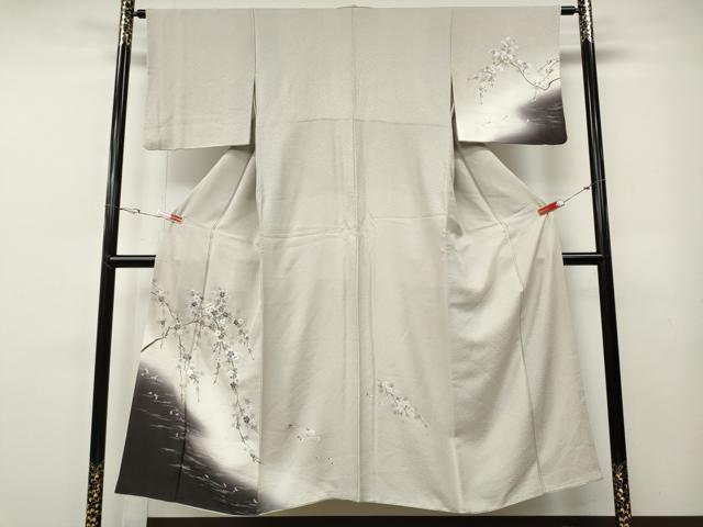 平和屋着物●訪問着 刺繍 枝桜文 暈し染め 金彩 さが美扱い 正絹 逸品 CABE7140ut