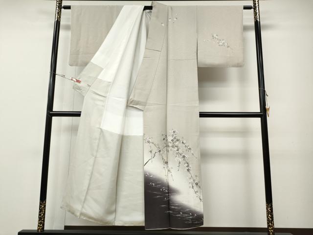 平和屋着物●訪問着 刺繍 枝桜文 暈し染め 金彩 さが美扱い 正絹 逸品 CABE7140ut