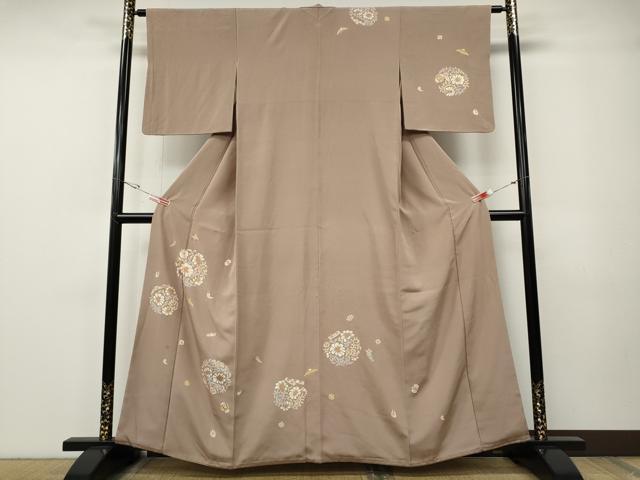平和屋着物○訪問着 駒刺繍 宝尽くし花丸文 金彩 正絹 逸品 CABE7147ut