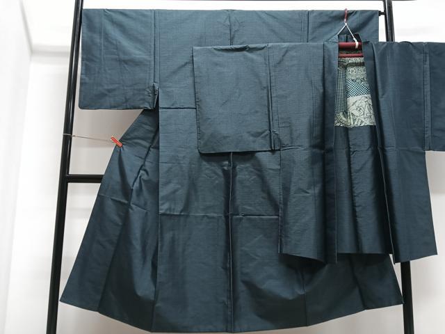 平和屋着物■男性 本場大島紬 アンサンブル 80亀甲 総詰め 正絹 逸品 CABE7241xe