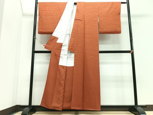 平和屋着物■上質な色無地 草葉地紋 黄櫨染色 正絹 逸品 CABE7382xe