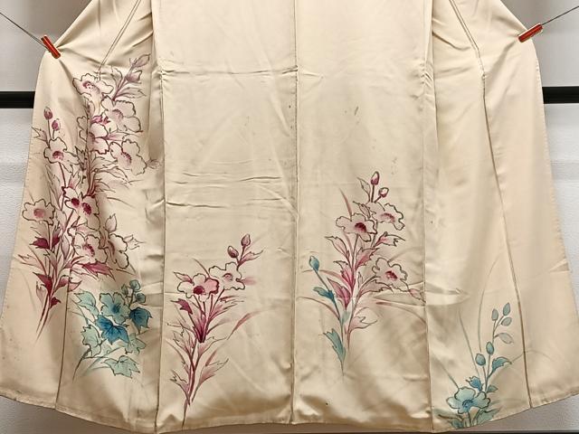 平和屋着物■訪問着 手描き 草花文 正絹 逸品 CABE7383xe